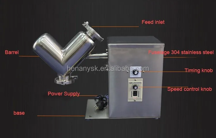 Stainless Steel Efficient Mixing Machine for High-Quality Experiment V-Mixer Small Dry Powder Mixing Machine Cylinder Mixing Mac