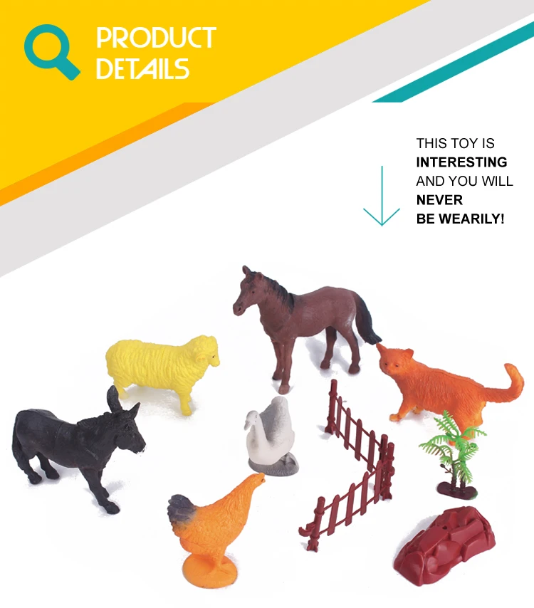 10pcs Poultry Farm Set Toy Bulk Plastic Animal Toys For Marketing Gift