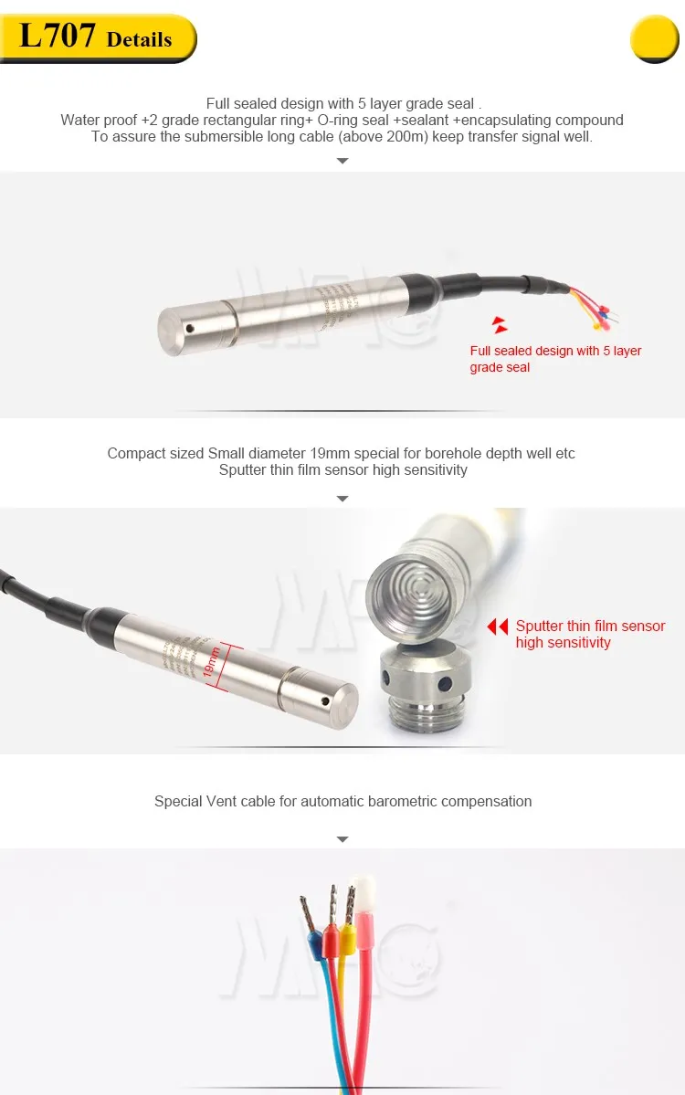 borewell water level sensor transducer