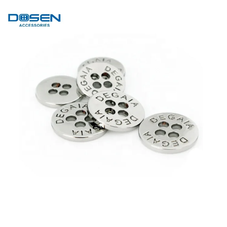 Silver Custom Carved Logo Engraved Replacement Sewing Button Shirt