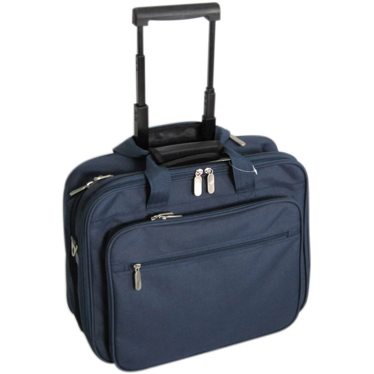 Classic Fabric Briefcase On Wheels Rolling Trolley Laptop Bag Buy