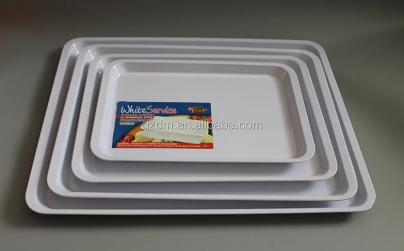 Sand Blasted Surface Melamine Serving Tray Set Of 3pcs