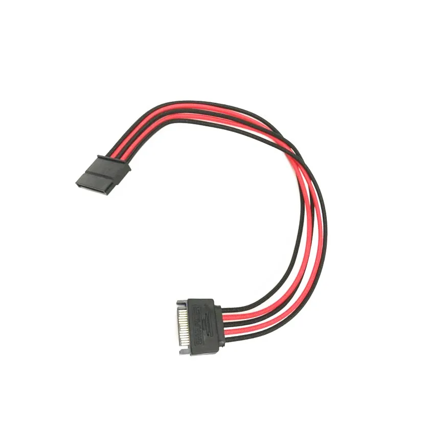 Multicolor sleeved molex 5pin to SATA 15pin computer power extension cable - ANKUX.COM