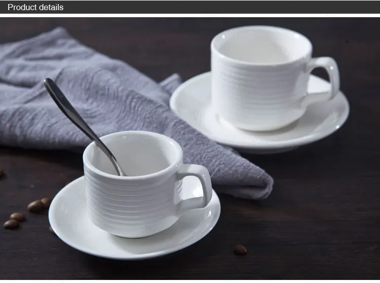 Plain White 115ml 215ml Coffee Tea Cup Set 4oz 11oz Thick Espresso Cups