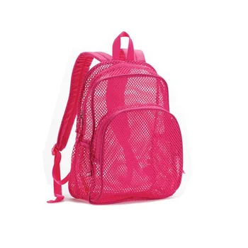 mesh backpack pink