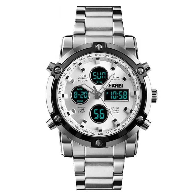 dual time zone digital watch