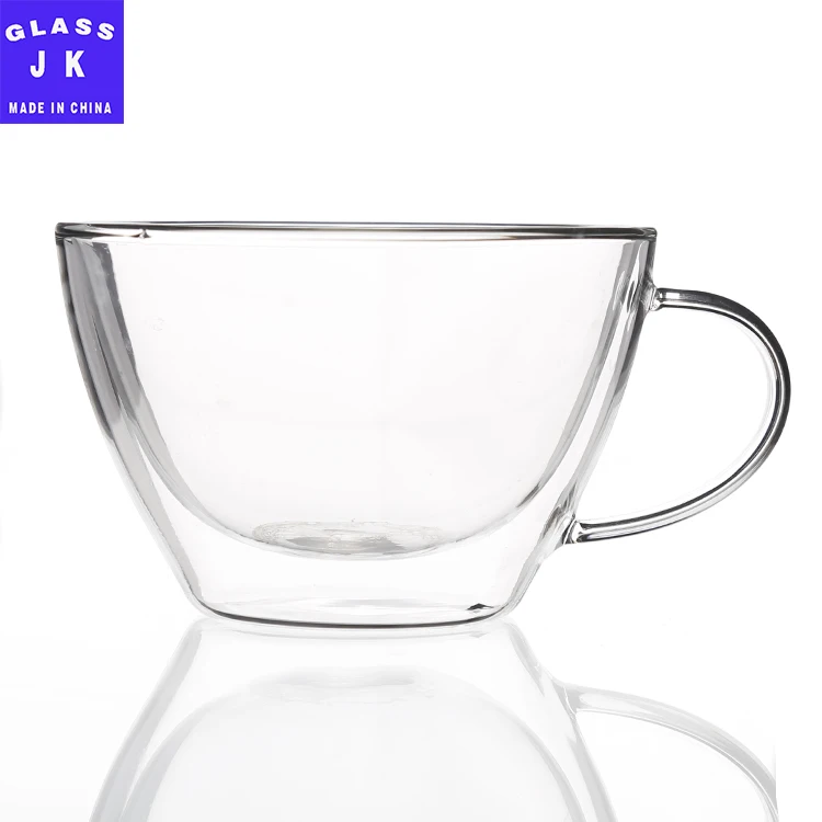 Haute borosilicate thermique &agrave; double paroi en verre cappuccino tasse en verre bol