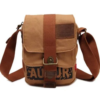 Bau1034 Canvas Tote Bag Wholesale Small Size Shoulder Messenger Bags With Leather Canvas - Buy ...