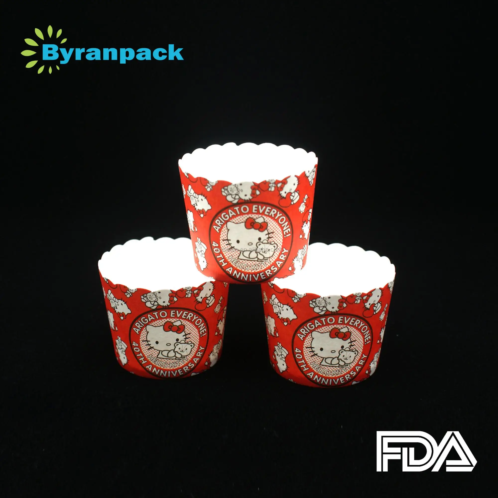 Custom Printing Pe Coated Kraft Paper Square Souffle Paper Baking Cups