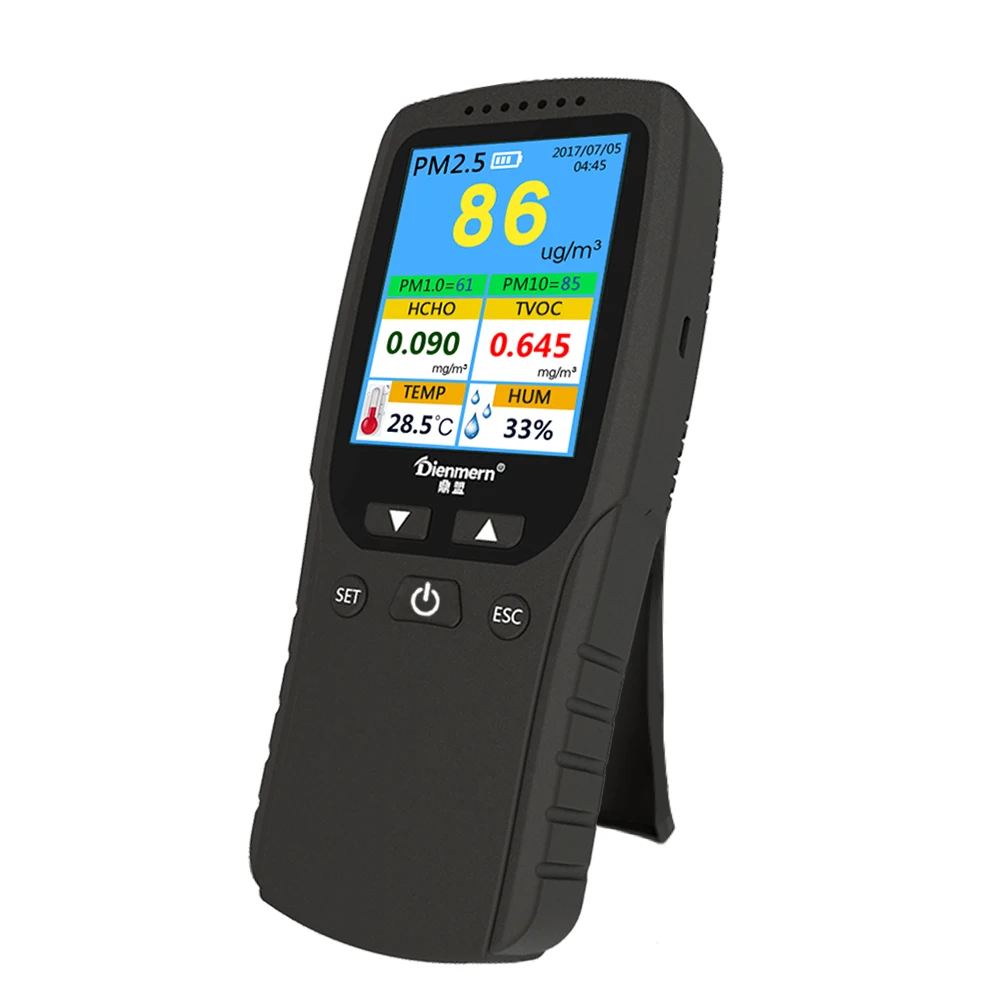 thumbnail image 2 of Portable Air Quality Meters Tester Detector HCHO TVOC PM2.5/PM10 Meter | UK 2 of 11