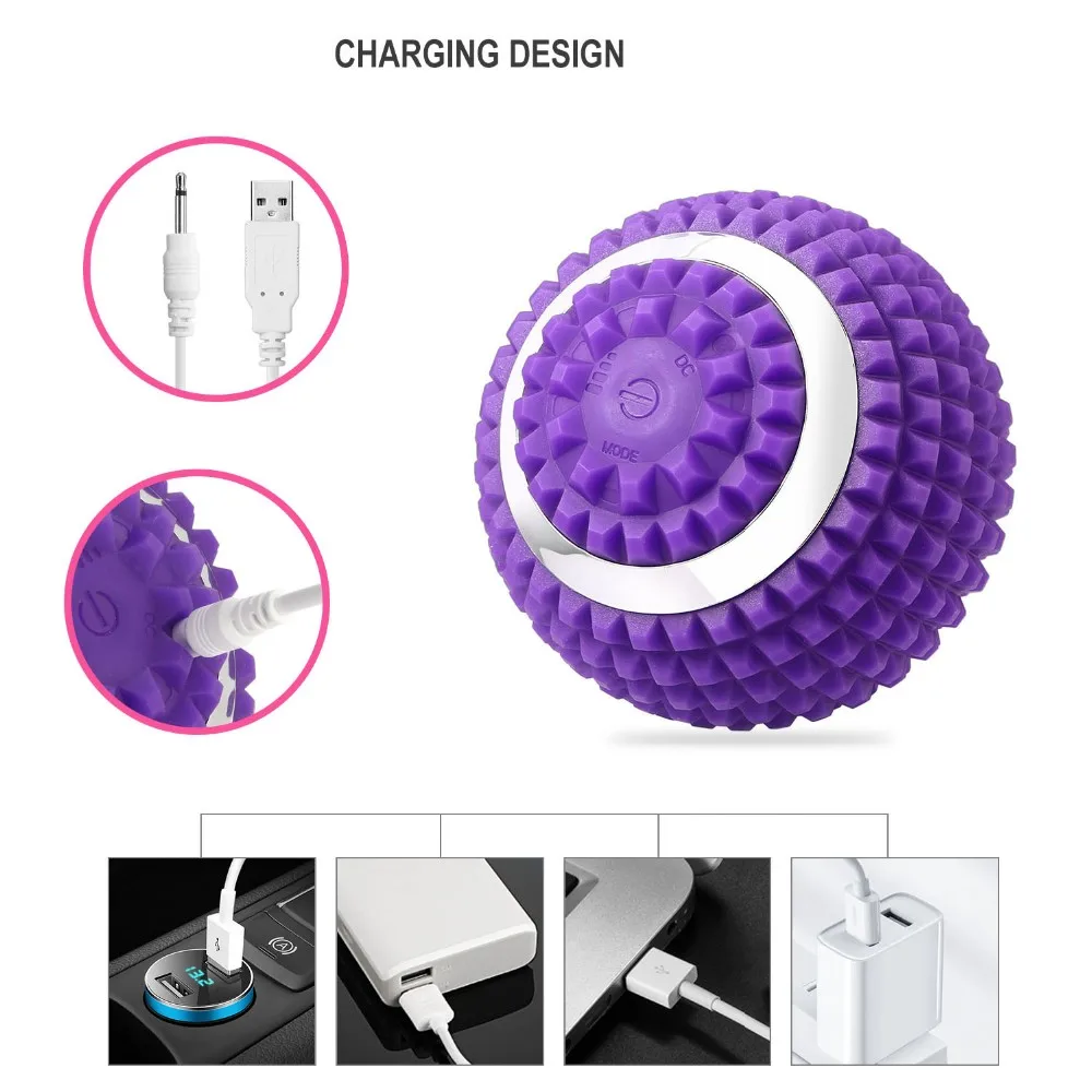 Muscle Relaxation Fitness Silicone Spiky Electric Vibrating Massage