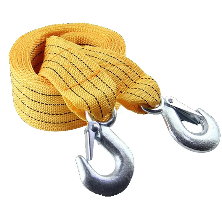 50 Ft Long Heavy Duty Vehicle Tow Strap With Hooks / Nylon Recovery Tow ...