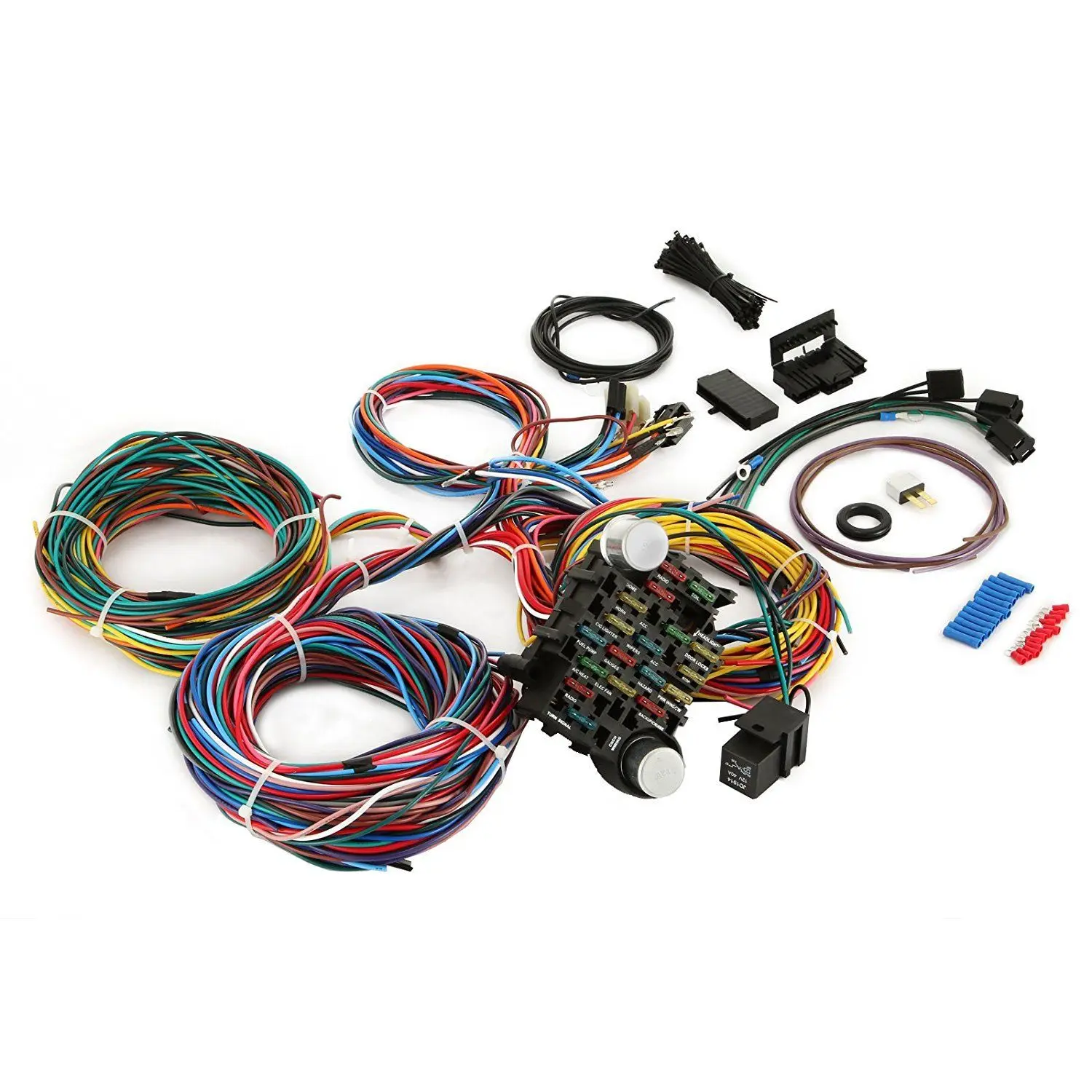 21 Circuit Wiring Harness 12V Street Hot Rat Rod Custom Universal Wire 21 Circuit Wiring Harness 12V Street Hot Rat Rod Custom Universal Wire