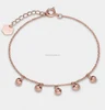 Fashion Lovely Jewelry Rose Gold Plated Stainless Steel Plain Ball Charm Bracelet For Baby Girls