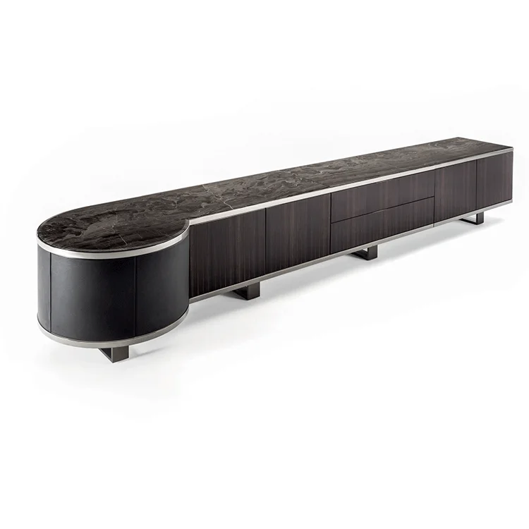 Solid wood hardware cooper/ smoky/black/customize TV stand with storage space for living room hotel vila apartment