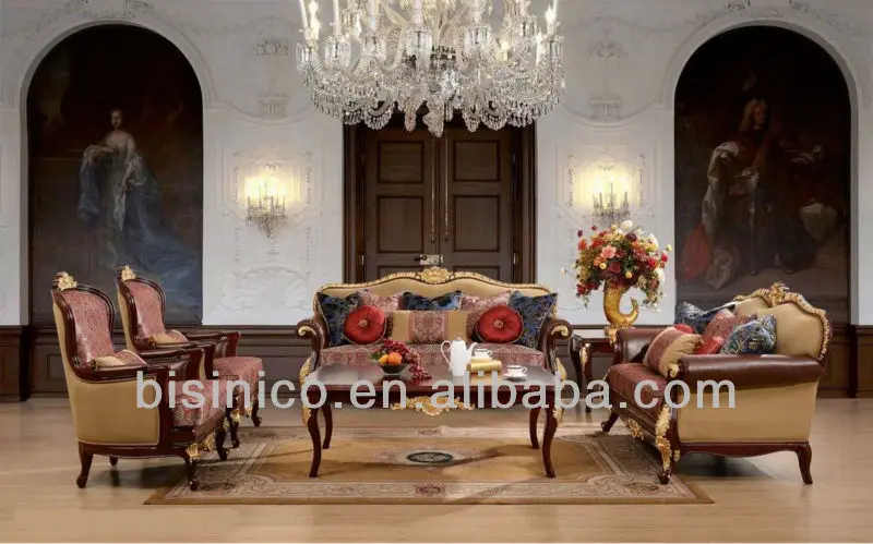 Antieke spaanse stijl sofa sets klassieke europese bank luxe ... Woonkamer klassiek banken