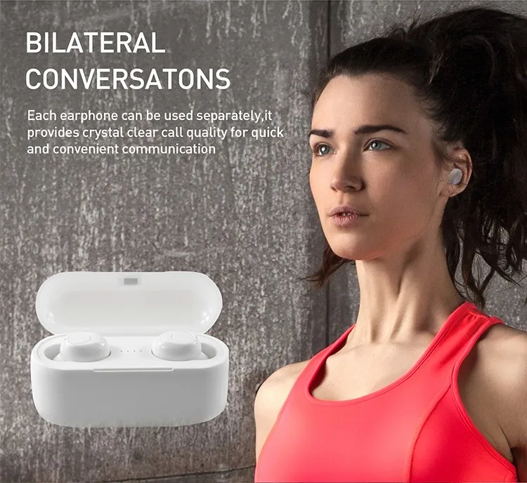 Mini Sports tws Bluetooth Earphone, Mini Headset Headphone Bluetooth Earphone RX19 with 2000mAh Powerbank Charging - ANKUX.COM