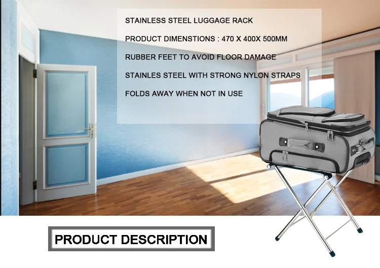 Stainless Steel Baggage Holder/hotel Belt Luggage Rack/ Luggage Stand