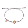 Bohemia Design Handmade Wove Stainless Steel Charm Adjustable Rope Cord World Map Globe Bracelet