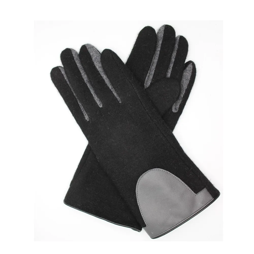 Cheap wholesale ladies woolen gloves with supersoft polyester lining
