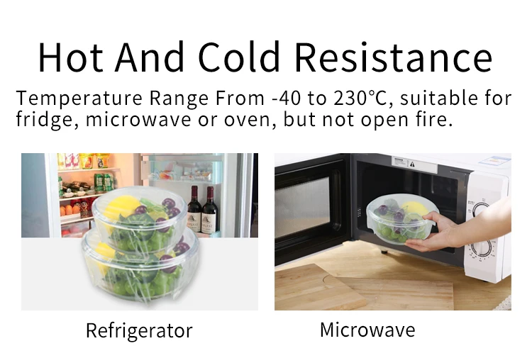 Newly Developed Reusable Wraps Film Microwave Silicon Food Cover