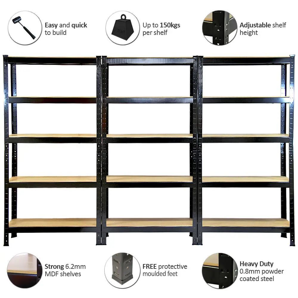 Galvanized Steel Shelving Unit Racking Solutions 5 Bay Galvanised