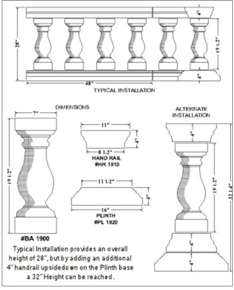 marble baluster railings