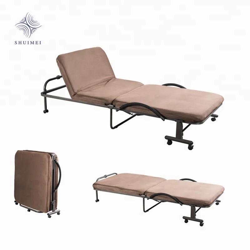 Air Mesh Fabric Cover Metal Folding Bed Single Upholstered Bed Buy