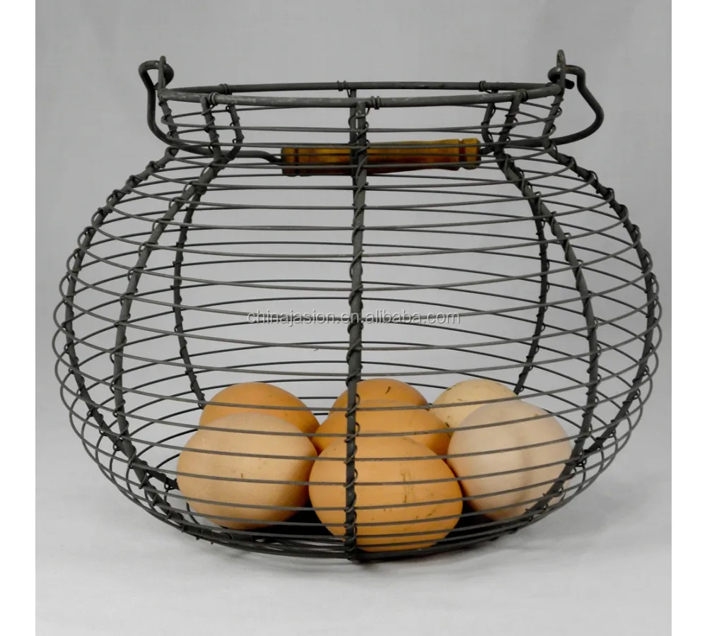 Gourd Shape Handmade Farm Chicken Egg Basket Egg Wire Basket Buy Wire