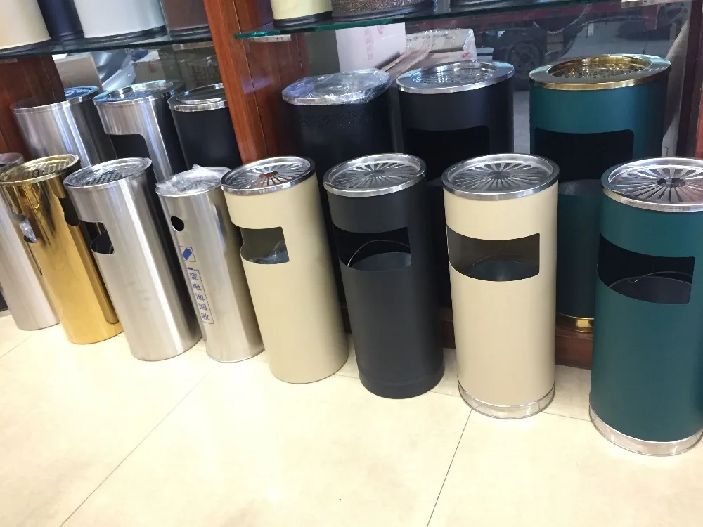Hotel Lobby Luxury Modern Trash Can Standing Dustbin Garbage Can