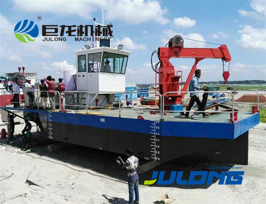 200hp Small Medium Size Tug Boat With Hydraulic Crane For Dredging