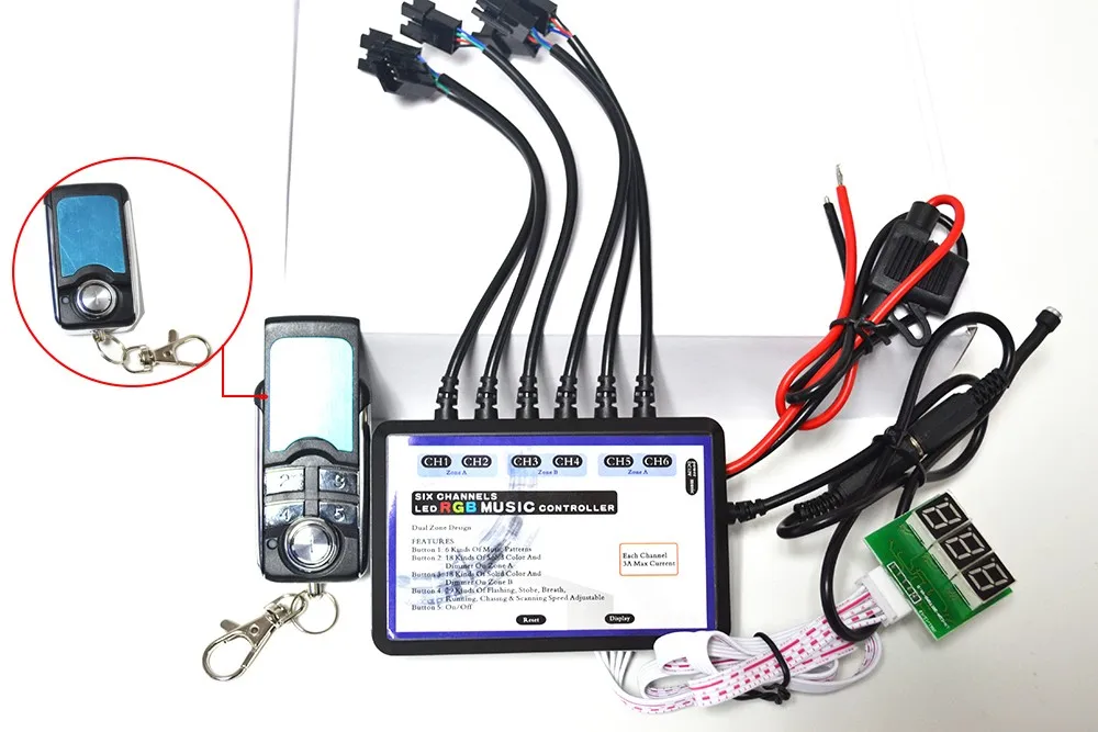 New 4 key LED Music controller for mutil color LED with 6 channel Multi-function