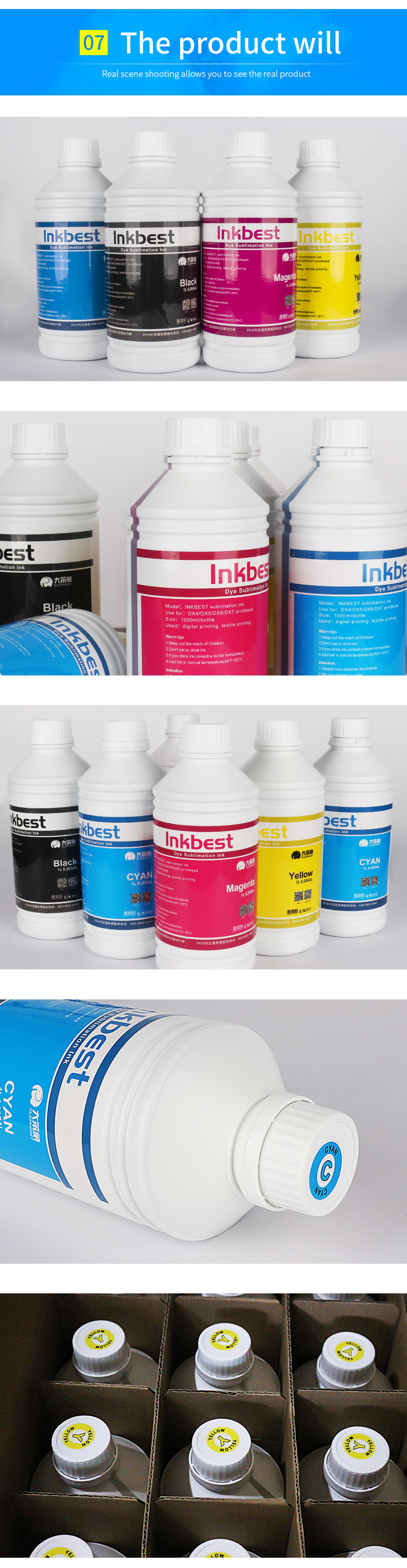 High Quality Inkbest 1 Litre White Dye Sublimation Ink For Cotton