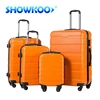 Orange 4pcs set upright ABS trolley luggage suitcase bag sets