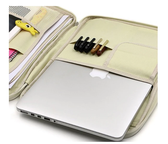 Multifunctional A4 Document Bags Portfolio Organizertravel Pouch Zippered Case Laptop Sleeve