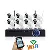 China OEM Factory Produce wireless Camera system,The wireless nvr kit With 8 pcs wifi ip camera,Plug and play