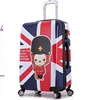 cute English flag anime cartoon suitcase for kids / girl / Men travel