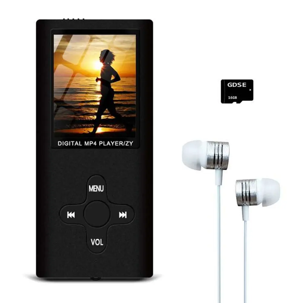 MP3/MP4 Music Player,Hey-Elecs Compact and Portable MP3 Music Player with FM Radio/Video Player/Voice Recorder/E-Book Reader,Including a 16GB Micro SD Card,Ultra Slim 1.8in LCD Screen - (Silver)