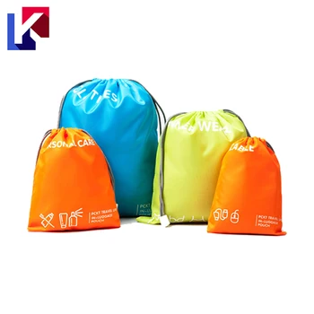 Storage Bag 4 Pcs One Set Promotional Nylon Cinch Bags Bulk Storage Bag 4 Pcs One Set Promotional Nylon Cinch Bags Bulk