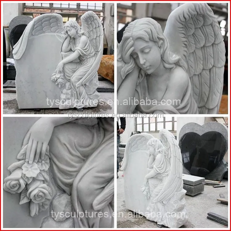 Factory Custom White Marble Unique Cheap Headstones On Cemetery For