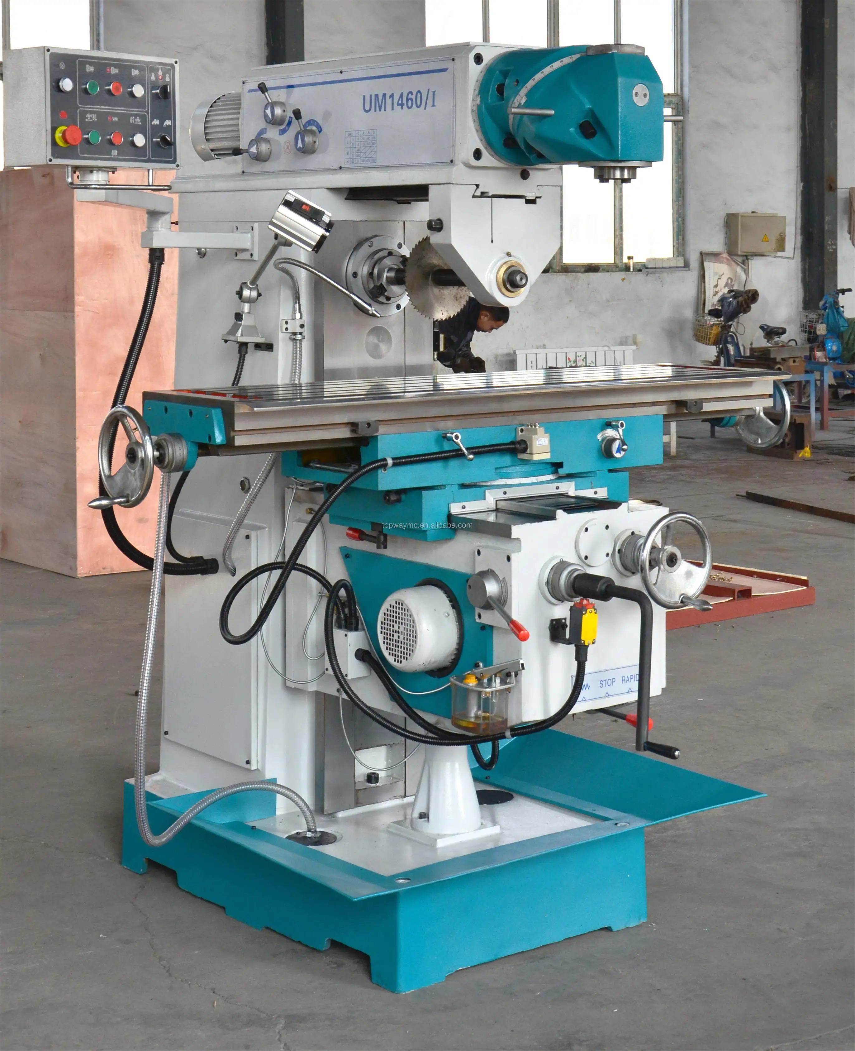 Um1460 Manual Swivel Head Horizontalvertical Knee Type Milling Machine