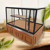Wood Bread Display Stand Bakery Display Cabinet Bread Showcase
