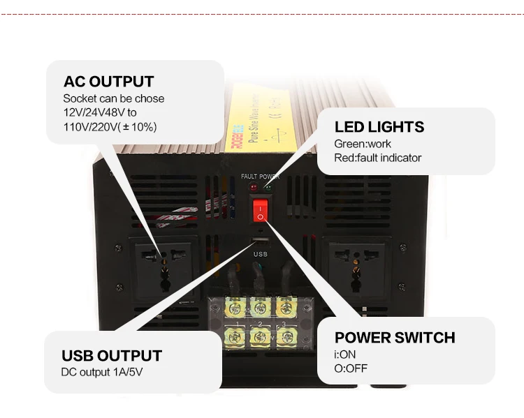 24v dc to ac 220v 4kva inverter 4kw solar pure sine wave 4000w power inverter
