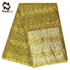 Gold african textile sequence lace fabric material dress styles