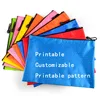 Canvas file bag with football-shaped lines information pack file bag with zippers customized printing logo advertisement