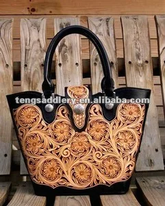 hand carved leather handbags