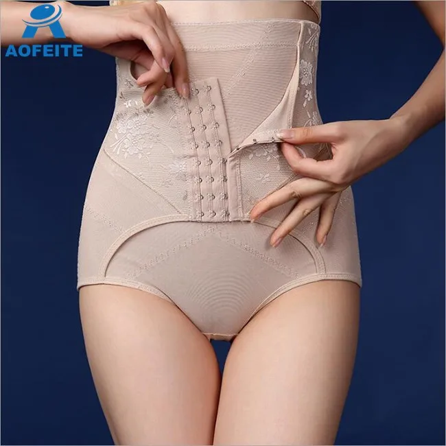 Womens Hi-Waist Shaperwear Butt Lifter Panties Slimming Body Shaper Lace Tummy Control Waist Trainer
