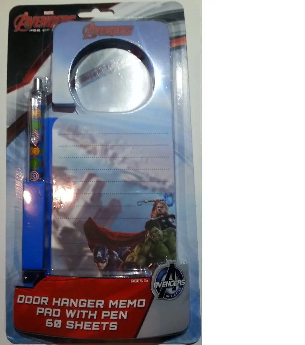 Marvel Avengers Doorhanger Memo Pad with Pen and 60 Sheets