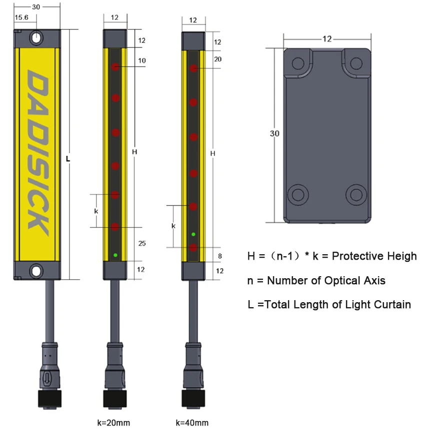 Mini Infrared Safety Light Curtain Industrial Sensors Infrared Beam