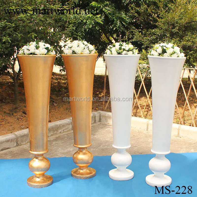 Fiber Glass Vase Centerpieces White Gold Vase Stripe Large Tall Vase